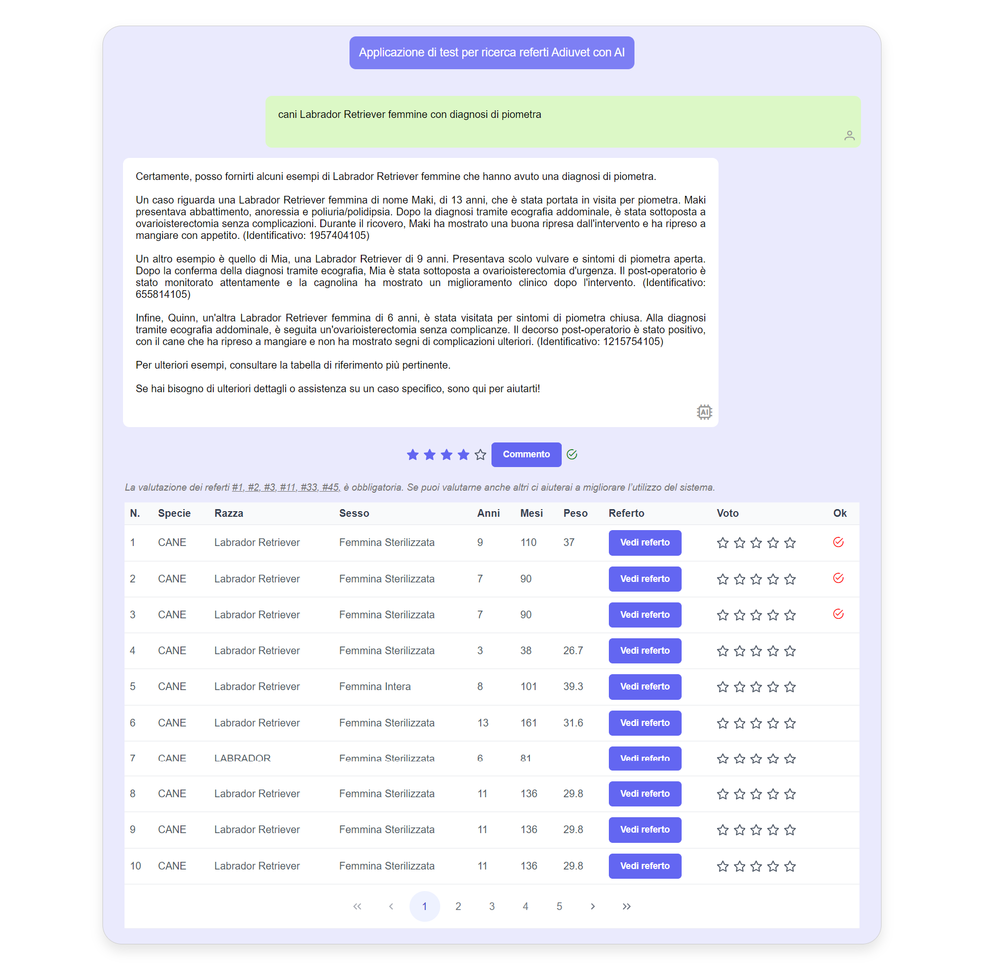 Screenshot Referti