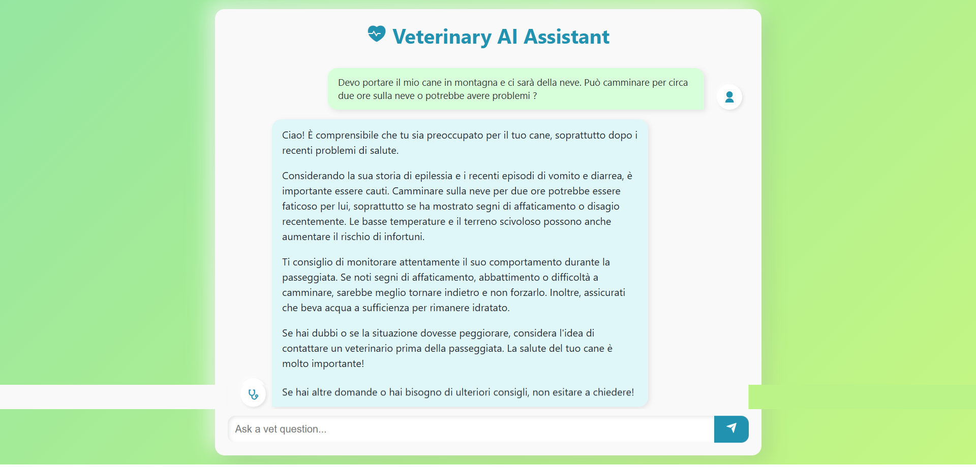 Veterinary AI Assistant Cane neve